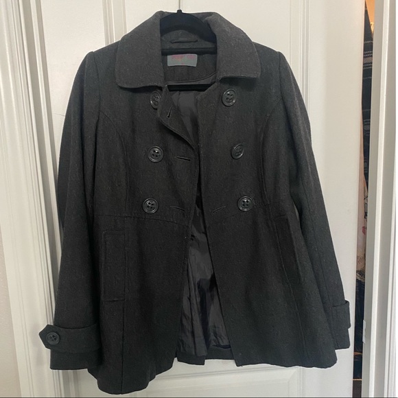 Jackets & Blazers - Dark gray felt peacoat, gently used! Size medium.